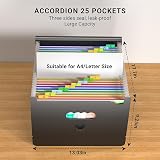 Fun storage File Organiser 24 Pockets A4 Rainbow Document Folder with Handle view 6