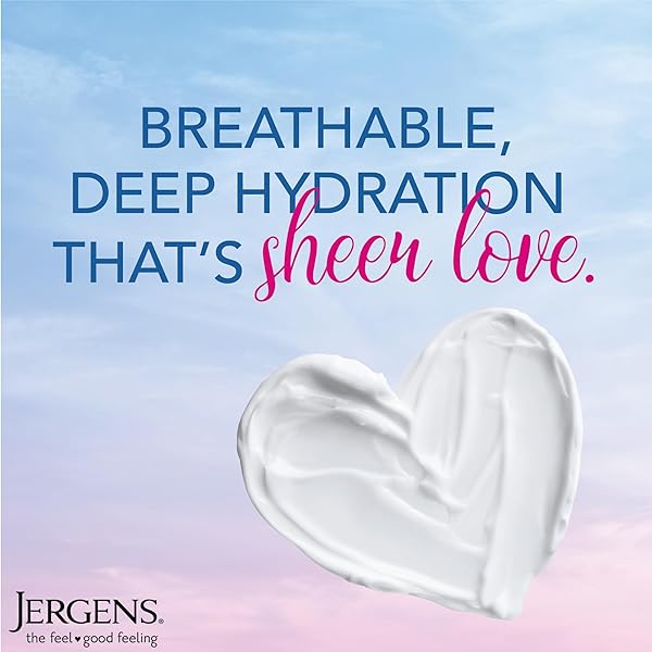 JERGENS CLOUD CREME BREATHABLE BODY LOTION, FAST-ABSORBING HYDRATING MOISTURIZER, PARABEN-FREE, WITH HYALURONIC COMPLEX, NON-GREASY APPLICATION, 13 OZ,WHITE