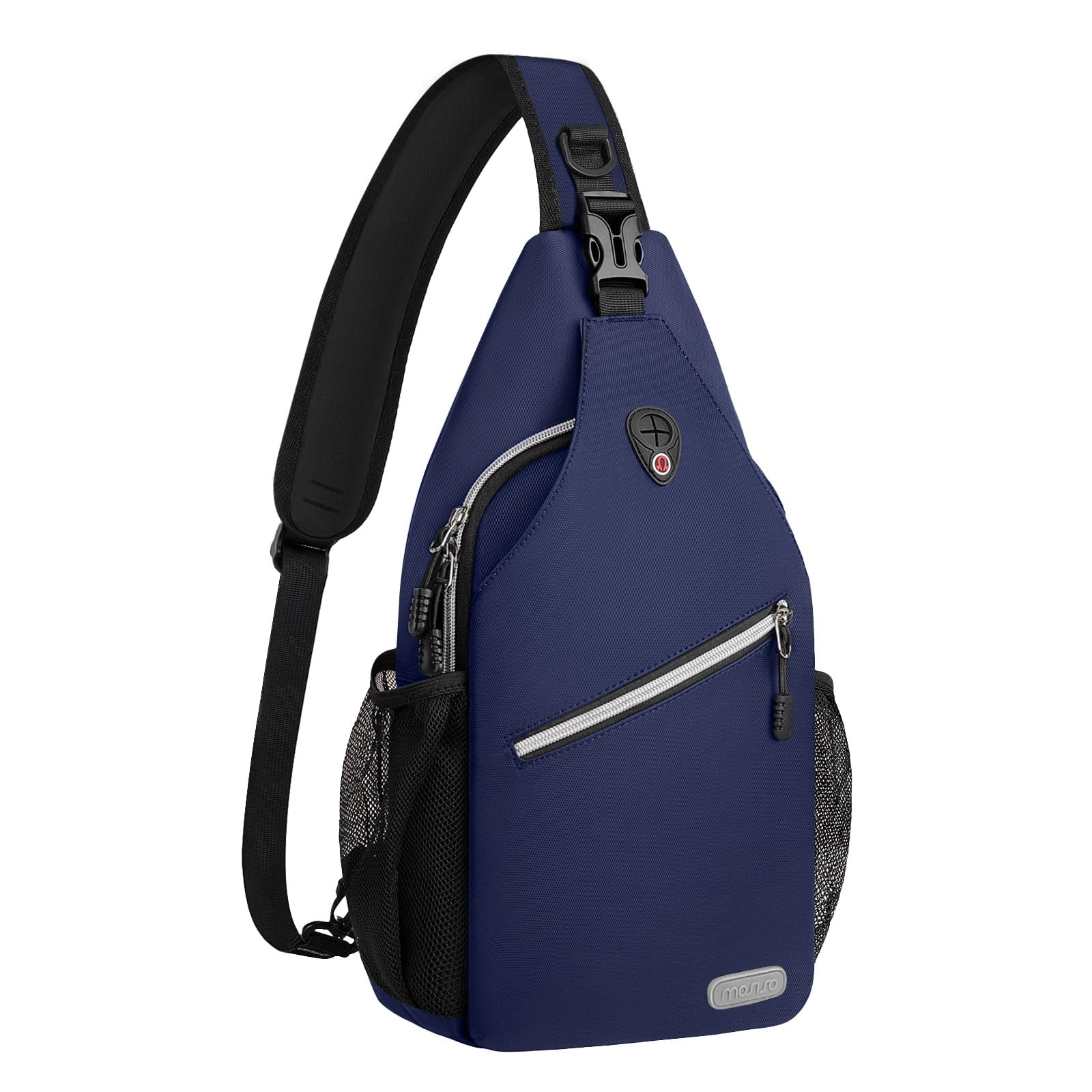 MOSISO Sling Backpack, Multipurpose Crossbody Shoulder Bag Travel Hiking Daypack, Navy Blue, Medium