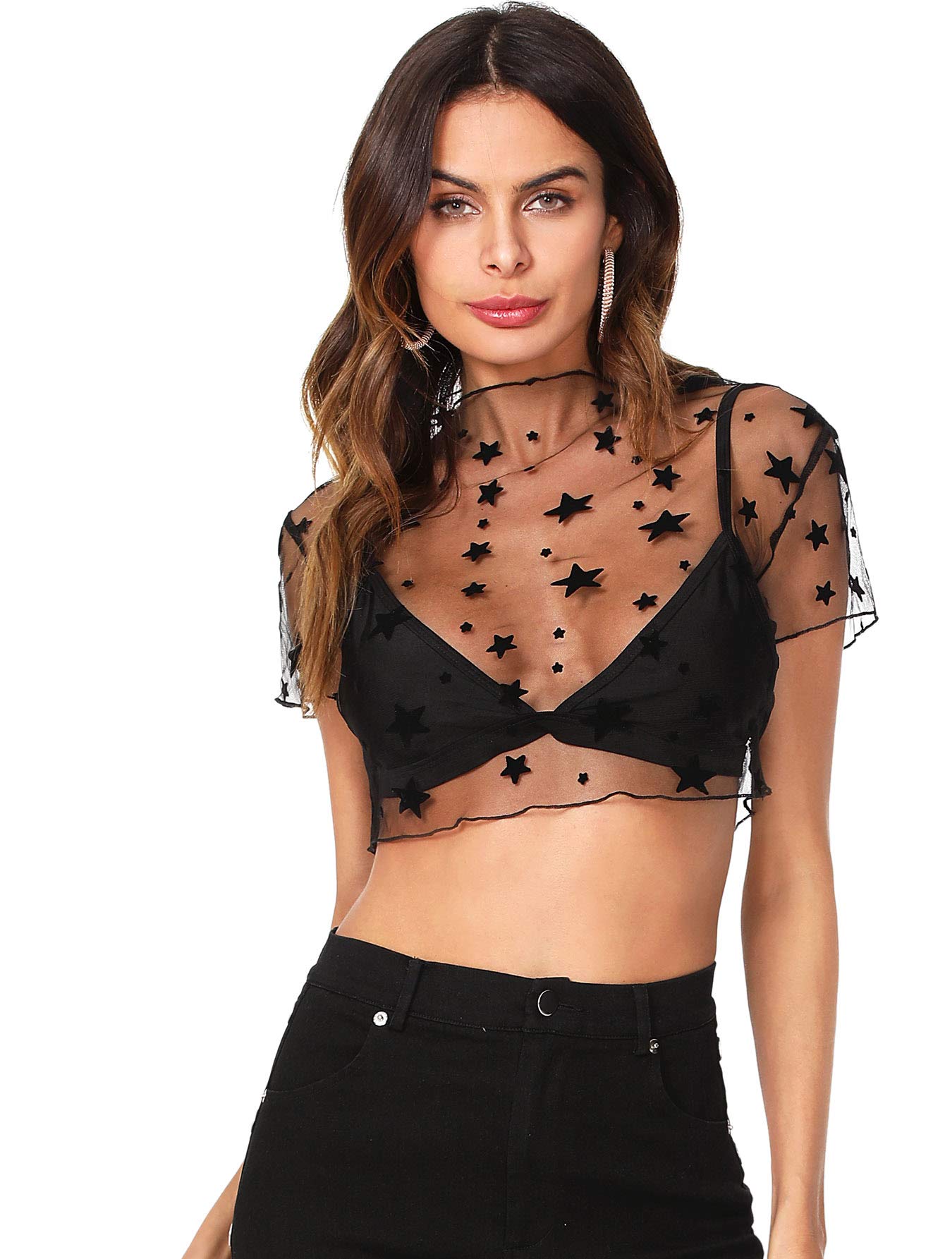 sheer top without bra