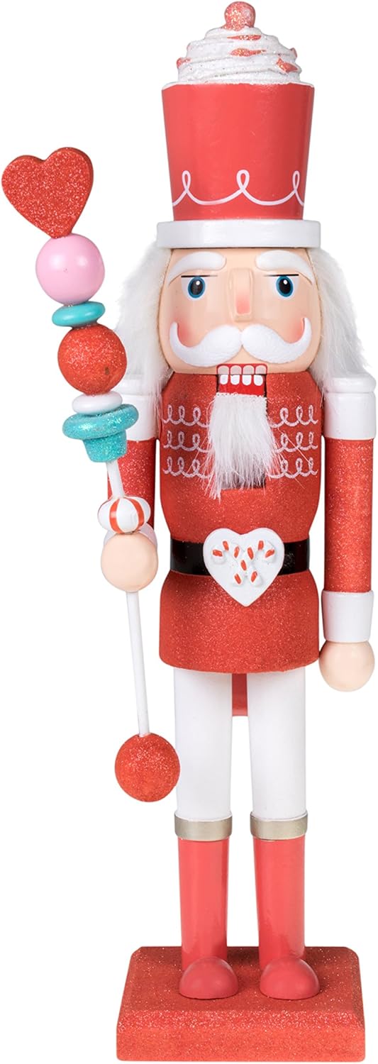 Nutcrackers - Clever Creations King of Hearts 15 Inch Traditional Wooden Nutcracker, Festive Christmas Décor for Shelves and Tables
