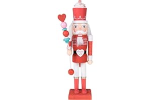 Clever Creations King of Hearts 15 Inch Traditional Wooden Nutcracker, Festive Christmas Décor for Shelves and Tables