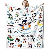 Penguin Blanket Soft Warm Flannel Penguin Throw Blanket Bedding Decor Penguins Blanket Gifts for Penguins Lovers Women Girls Adult 50"x40"