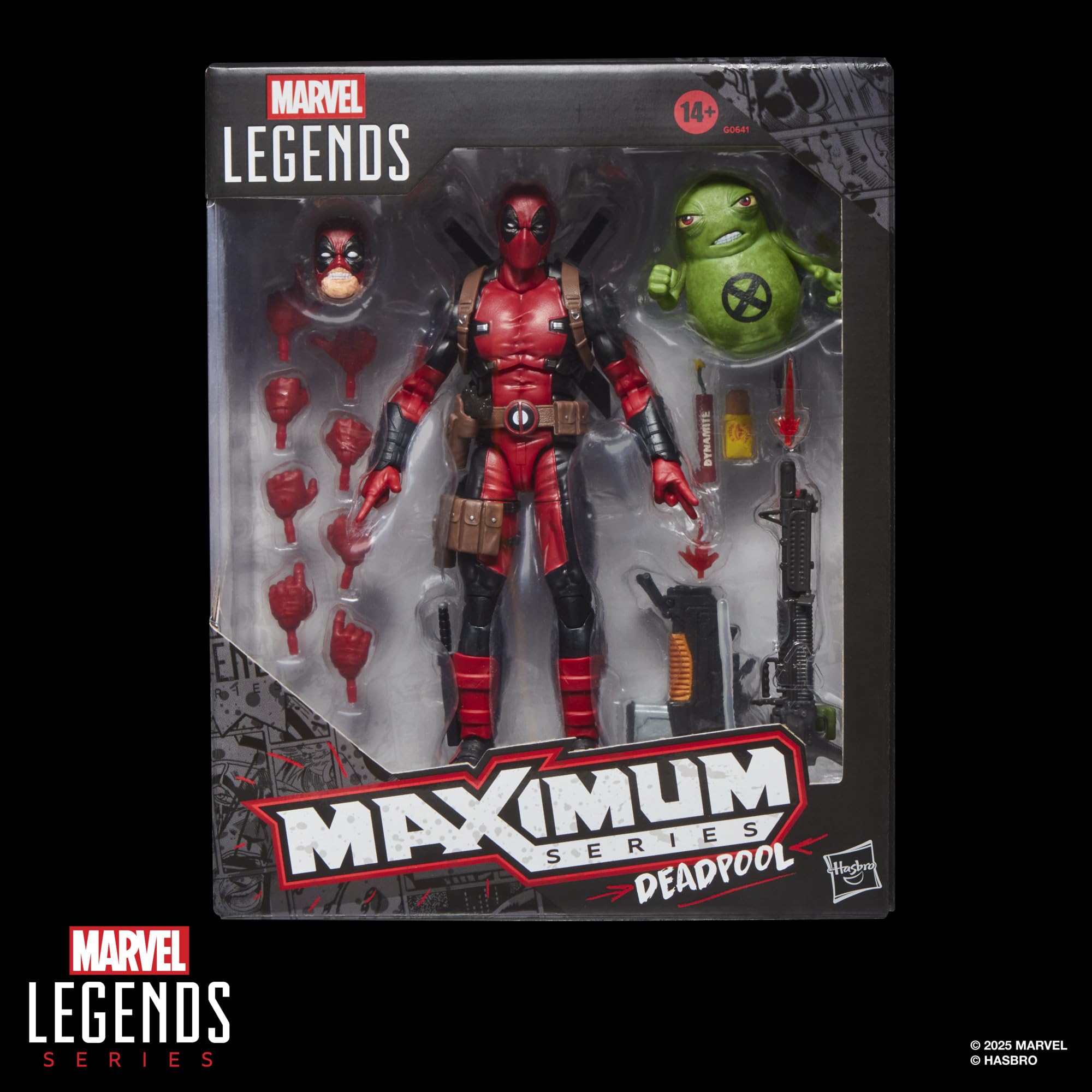 Marvel Legends Maximum Series Deadpool, Deluxe Deadpool Comics Collectible 6-Inch Action Figure with 24 Accessories Including X-Force’s Doop