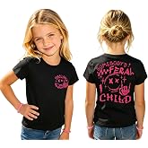 Toddler Girl Halloween Shirt Somebody's Feral Child Skeleton Punk Clothes | Pink Skeleton Crewneck Tee, Feral Kids T-Shirt, Halloween Outfit for Girls, Vintage Punk Top, Peace Sign, Cool Skull Graphic