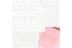 LOIKMIUP 570 Pcs Pearl Stickers Craft Pearls, Self Adhesive Small Alphabet Letter Stickers for Grad Caps, Crafts, Stick On Pearls for Scrapbook, Crafting, Hair Face Makeup