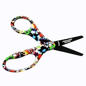 Fiskars Scissors for Kids 5 Inch Heavy Duty Safety Cut Scissors w/Blunt Tip, Round Edge & Non Stick Design Perfect for Kindergarten or Grade School Classroom #1 Youth Scissors Brand for Ages 4+