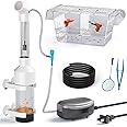 Fish Egg Incubator and Tumbler: Aquarium Cichlid Hatchery with Inbuilt Air Pump - Isolation Breeding Box, Small Fish Net and Tweezer