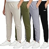 DKNY Boys Sweatpants - 4 Pack Active Performance Soft Fleece Boys Joggers Athletic Pants with Elastic Waistband and Pockets