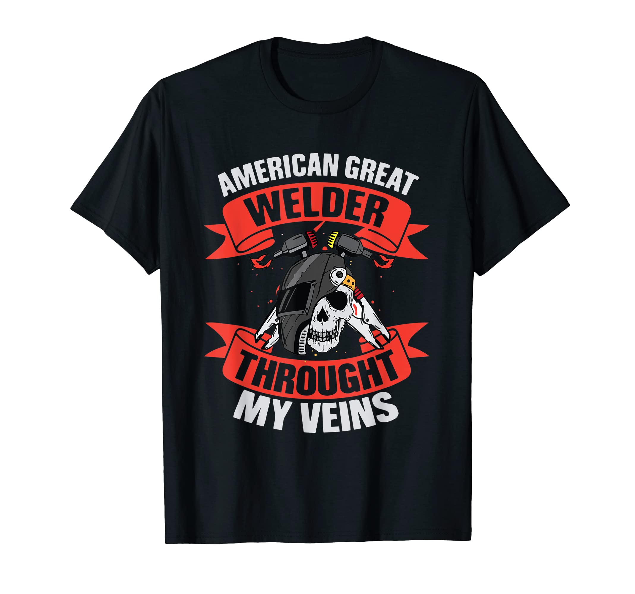 Mens American Great Welder Welding US Flag Dad Welders T-Shirt
