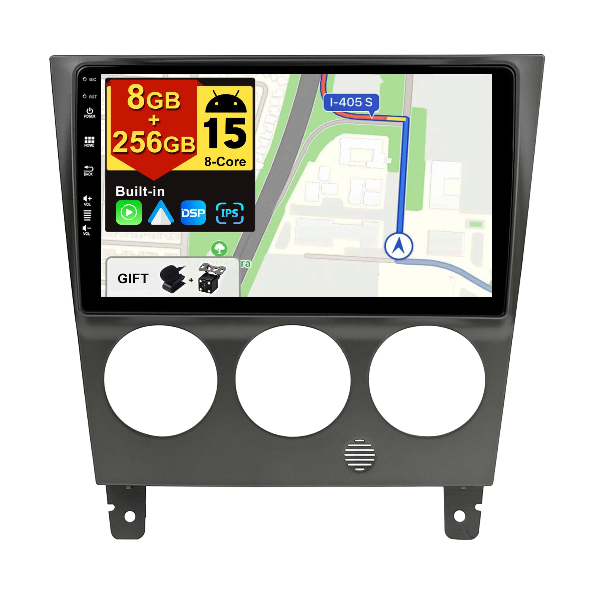 BXLIYER - [8G+256G] - Android 15 IPS Car Stereo For Subaru Impreza GD GG (2002-2007) - Wireless CarPlay/Android Auto - LED Camera & MIC - 10.1 Inch 2 Din - Steering Wheel DAB Fast-boot 360-CAM