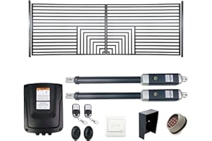 ALEKO 18x6 Florence Dual Swing Driveway Gate with Opener Kit, Anti-Rust Galvanized Steel, Outdoor Security Fence - DG18FLORD