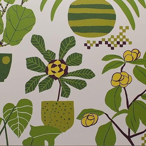 Amazon 壁紙 クロス 輸入壁紙 不織布 Jq2 Marimekko マリメッコ Ikkunaprinssi イックナプリンッシ ホワイト 壁紙単品 はがせる壁紙 1ロール 壁紙