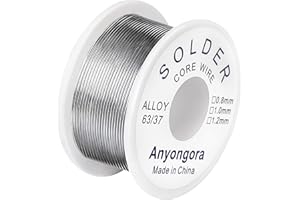 Anyongora 63/37 Tin Lead Rosin Core Solder Wire for Electrical Soldering, Low Residue (0.8mm 50g)