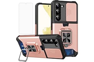 Vatkyc for Samsung Galaxy S23 Case Wallet Detachable Credit Card Holder with Screen Protector with Kickstand, 360 Full Body Shockproof Protective Phone Case for Galaxy S23 5G,Rose