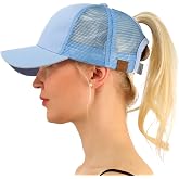 C.C Ponytail Messy Buns Trucker Ponycaps Plain Baseball Visor Cap Dad Hat - nero - Taglia unica