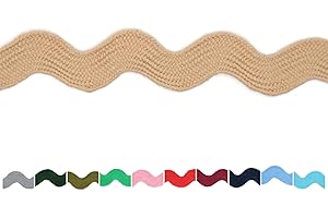 JACOB BICERRI Cotton RIC Rac Trim - 3/4 Inch - 5 Yards - Wave Bending Fringe Lace Ribbon for Sewing Clothes, Gift Wrapping, Home Party Decoration CTR02125