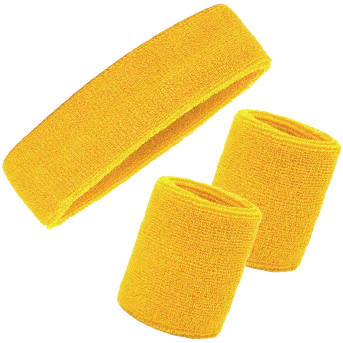 Ailiver Wristbands Headbands Wrist Sweatband Set 3 Pieces Men Women Sweat Bands Absorbent for Gym Sports Tennis Running Exercise Basketball Wrist Sweatband Moisture Wicking (3 Pieces)