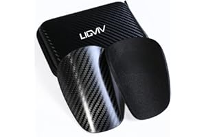 LIGVIV Mini Soccer Shin Guards - Carbon Fiber Shin Pads with Portable Carrying Case for Men, Women, Youths