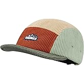 CLAPE Short Brim Corduroy 5 Panel Baseball Cap, Vintage Block-Color Breathable Dad Hat, Adjustable Snapback Trucker Hat