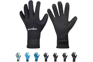 OMGear Neoprene Gloves Diving Wetsuit Gloves 3mm Flexible Thermal with Adjustable Waist Strap for Snorkeling Scuba Diving Surfing Kayaking Rafting Spearfishing Sailing
