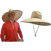 Nicky Bigs Novelties Handmade Huge Large Fit Hard Shell Double Weaved Straw Shade Gardening Hat Wide Brim Outdoor Sun Hats