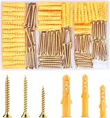 Yibaijia 180Pcs Screws and Wall Plugs Set M6/M8 Masonry Anchors