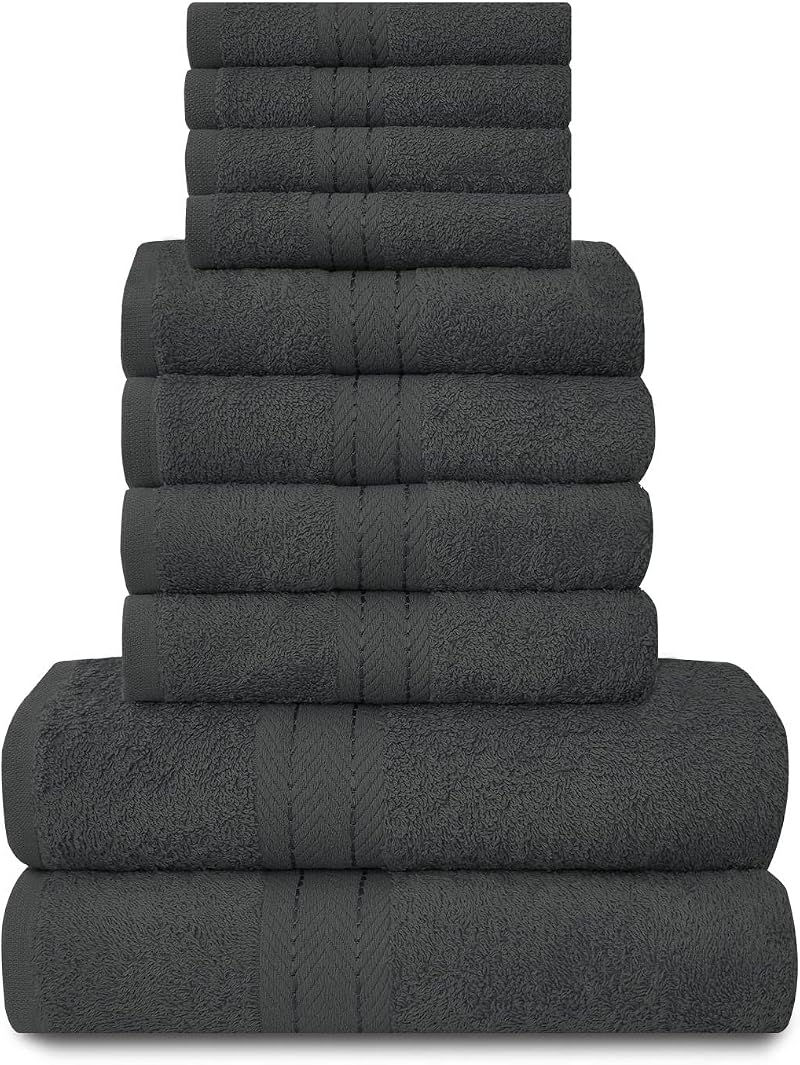 GC GAVENO CAVAILIA Towels 10 Piece Egyptian Cotton Bale Set Charcoal