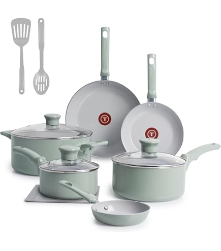 Amazon.com: T-fal Recycled Ceramic Nonstick Cookware Set 12 Piece