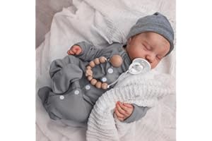 WOOROY Realistic Reborn Baby Dolls - 18 Inch Full Vinyl Body Lifelike Reborn Boy Doll Poseable Anatomically Correct Newborn Sleeping Baby Dolls Gift Toys with Accessories for Kids Age 3+
