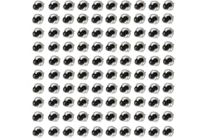 Dophee Black Plastic Safety Eyes With Washers - 100-Pack, 6mm - for Teddy Bear, Puppet, Plush, Stuffed, Crochet Animals Craft