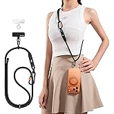 TORRAS Phone Lanyard with Hanging Loops, Adjustable Anti Theft Phone Strap Crossbody for iPhone 17 Pro Max,Skin-Friendly,2 Tabs, Universal Cell Phone Neck Lanyard for Daily & Outdoor Activities, Black