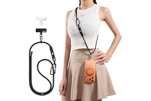 TORRAS Phone Lanyard with Hanging Loops, Adjustable Anti Theft Phone Strap Crossbody for iPhone 17 Pro Max,Skin-Friendly,2 Tabs, Universal Cell Phone Neck Lanyard for Daily & Outdoor Activities, Black