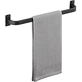 Mooche Bathroom Towel Bar, 16 inch Towel Racks for Bathroom Wall Mounted, SUS304 Stainless Steel Heavy Duty Towel Holder Bathroom Accessories Modern Home Decor, Matte Black Finished