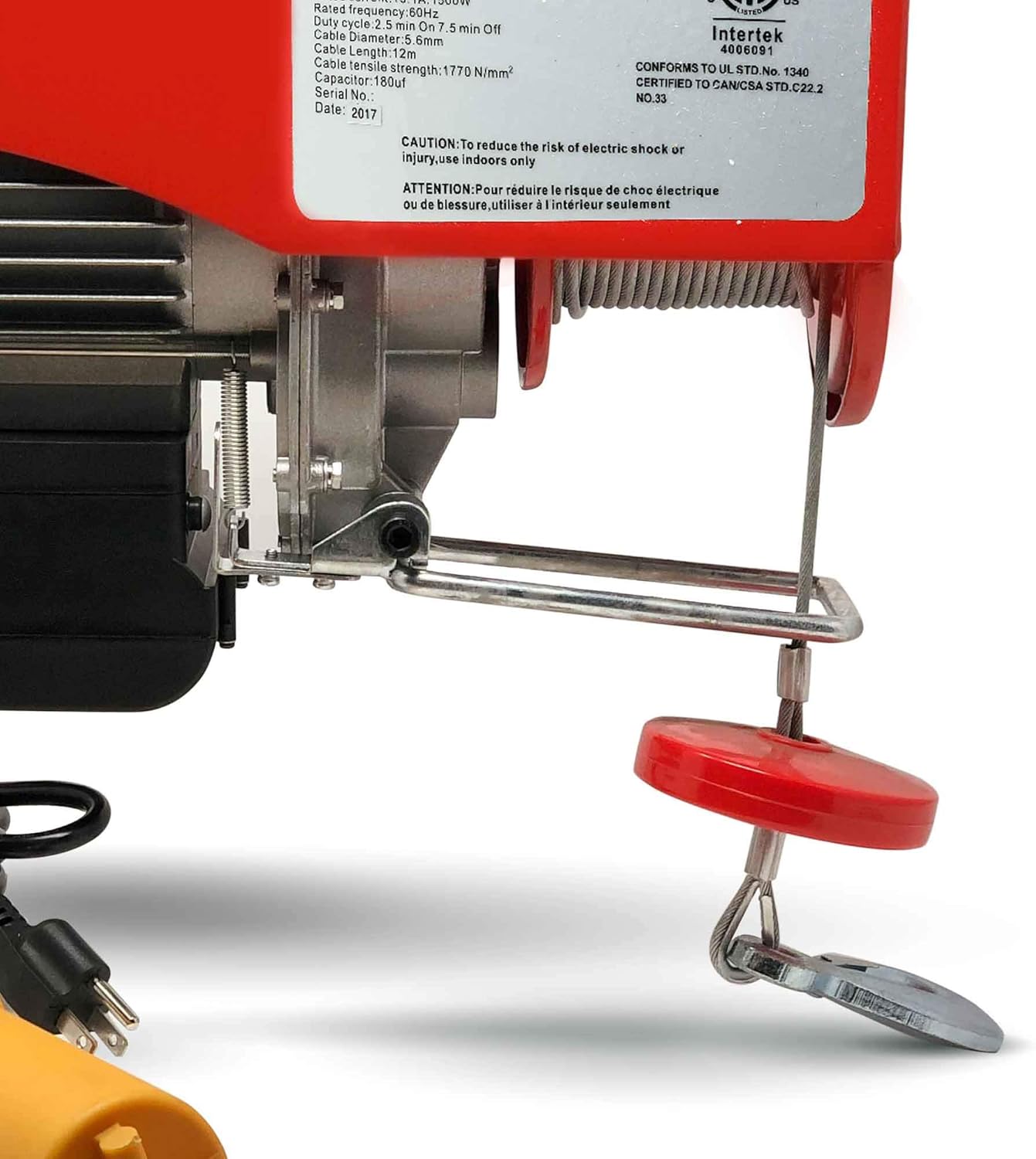 Five Oceans 2200 Lbs Electric Overhead Hoist Lift Crane Ceiling Garage Pulley Winch with Zinc-Plated Steel Wire and Remote Control FO-3820-1 - - 