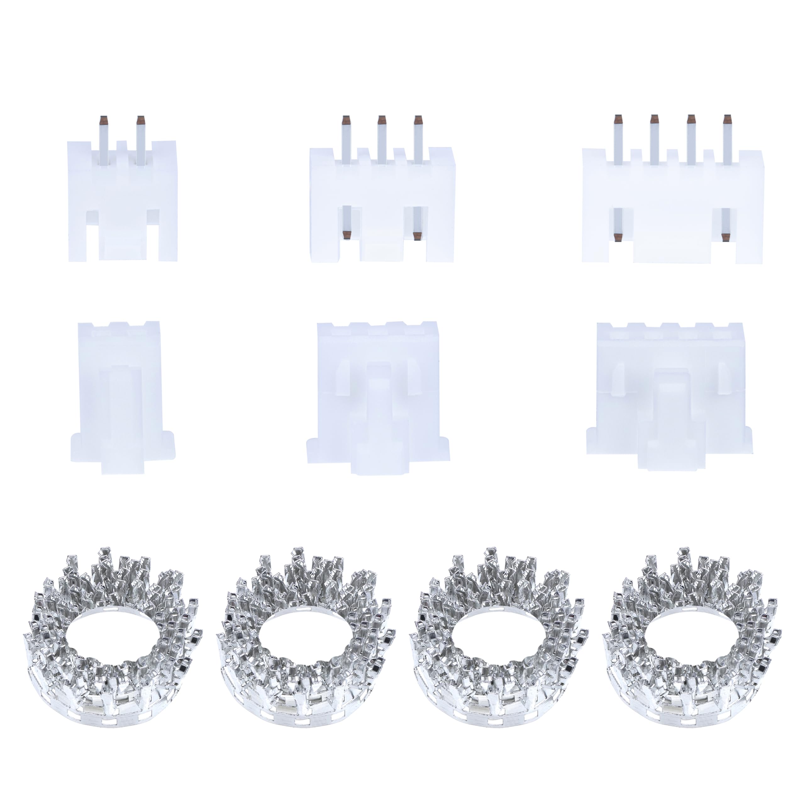 CQRobot JST XHB 2.54 mm Pitch 2-Pin/3-Pin/4-Pin Electronic Connector IC Male Plugs, Female Sockets Housing and T-Shaped Crimp Terminal Kit. 90 Sets/450 Pieces Wire-to-Board Adapter Cable Assembly.