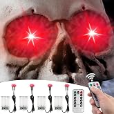 4 Pack Halloween Decoration LED Glowing Light Up Skulls Eyes, Horror DIY Glowing Eyes Lights Battery Operated for Halloween Decoration Masks, Skulls, Pumpkin, Spider, Tombstone Props (Red)