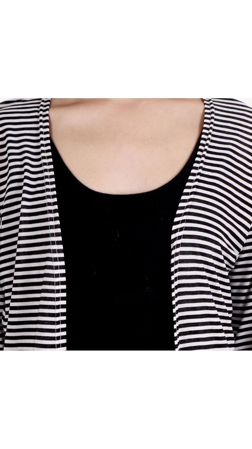 bfly women's cold shoulder stripe printed shrug