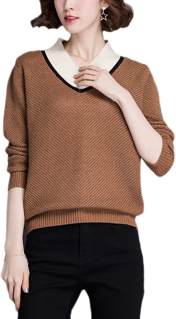 Amazon ニットセーター レディース ラメ入り Vネック 秋冬 あったか 厚手 無地 ゆったり きれいめ My2778 メール便不可 セーター 通販