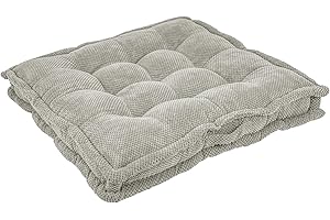 RULAER Square Meditation Floor Pillow for Adults 6 inch Thick Soft Durable Tufted Floor Cushions for Yoga Living Room Big Pillows for Tatami Couch with Double Piping and Carrying Handles