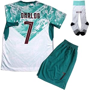 ORGBRAIN #7 No Kids Football Soccer Jersey/Shorts/Socks Kit Youth Sizes