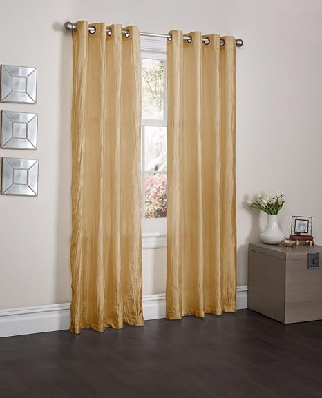 Amazon Com Gold Sage Crushed Satin Window Curtain Panel With 8