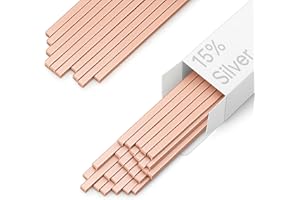 40 Sticks 15% Silver Brazing Rods – Flat Phos Copper Welding Rods for HVAC, Air Conditioner, Refrigerator – AWS BCuP-5 Silver