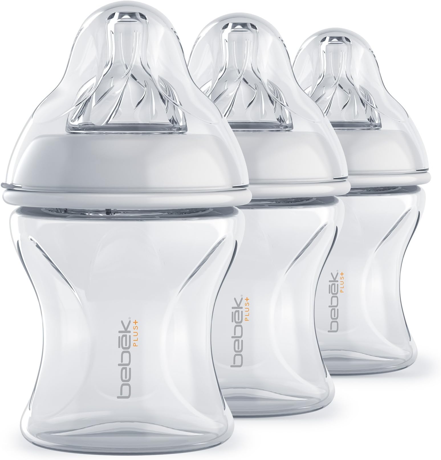 Bebek Plus Bottles 5oz Combo Set of 3 with SenseFlo Silicone Nipple