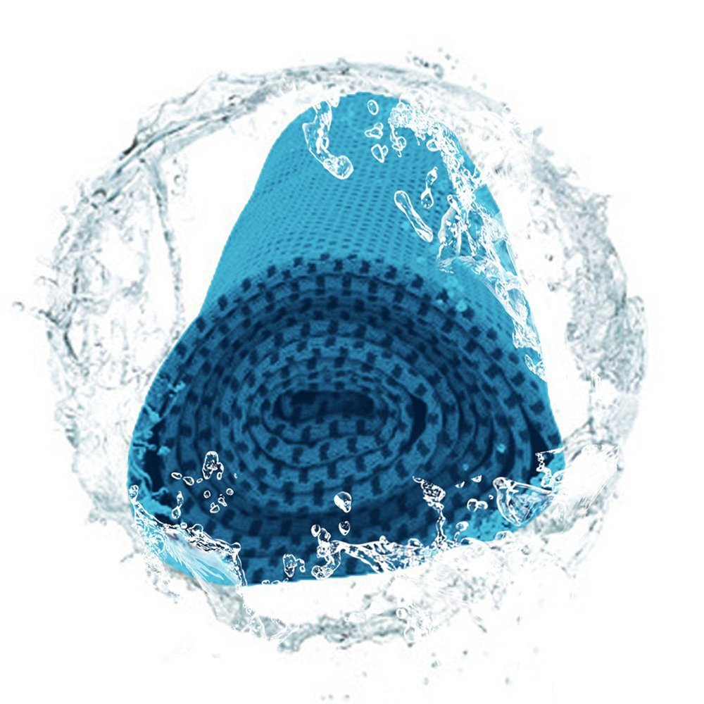 BeGrit Snap Cooling Towel Chilly Ice Cool Bowling Fitness Yoga Towels for Sports Travel Running Biking Hiking Gym Golf Workout Camping Pilates (Pack of 2)