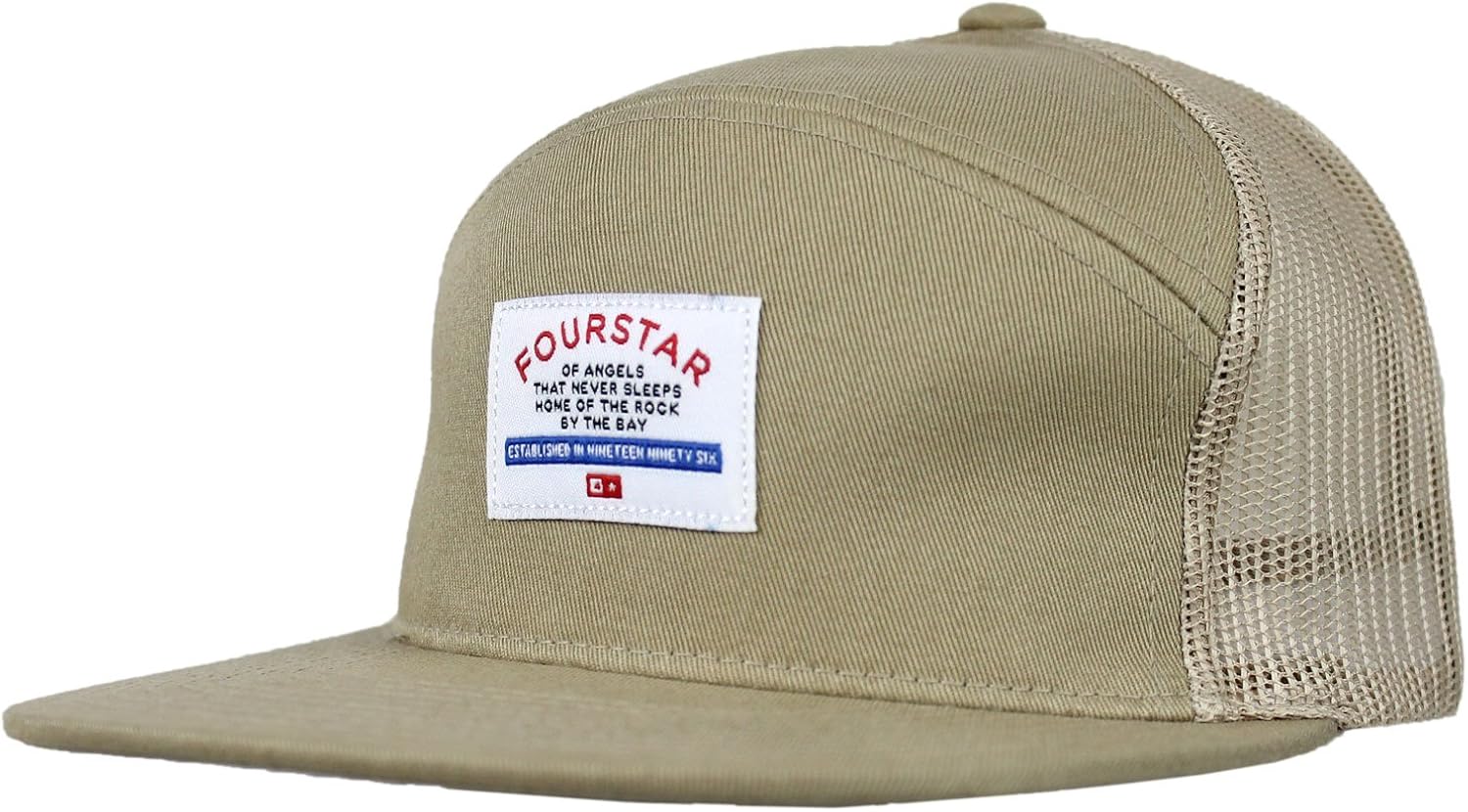 Fourstar Skateboard Hat Trademark Khaki MESH Snapback Clothing