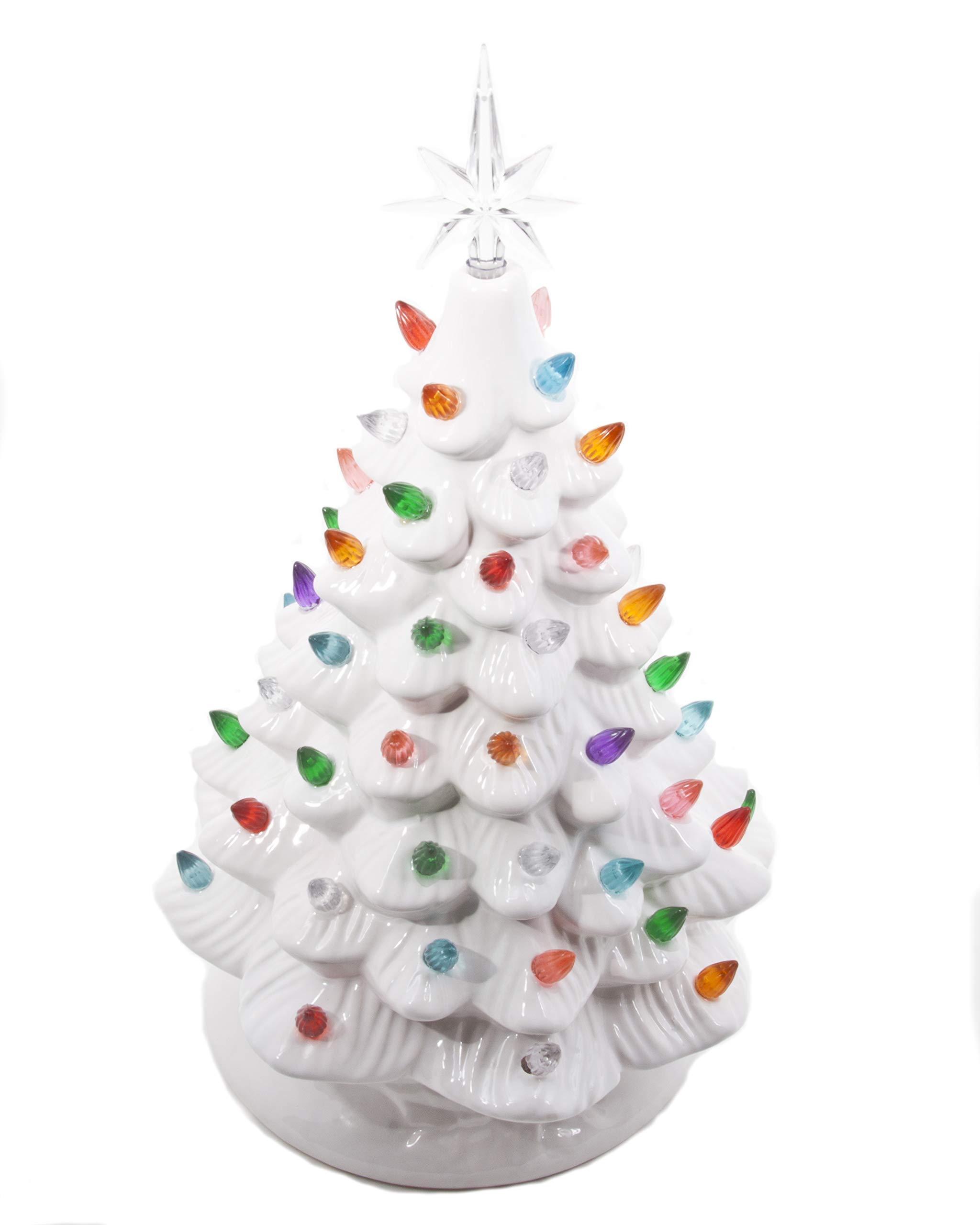 ReLive Christmas is Forever Lighted Tabletop Ceramic Tree (14.5" White