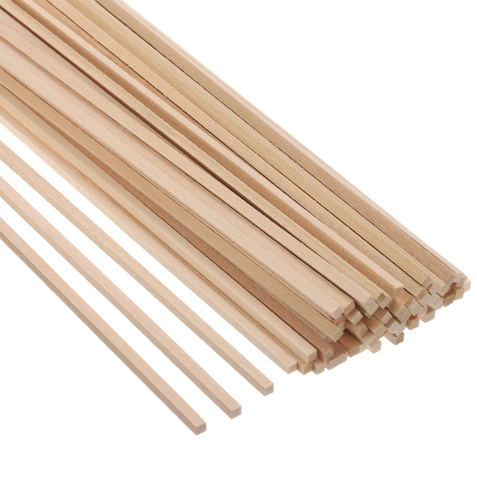 PATIKIL 1/8 Inch Dowel Rods Wood Sticks, 60 Pcs 12 Inch Long Square Wooden Dowels Unfinished Hardwood Sticks for Craft DIY Supplies