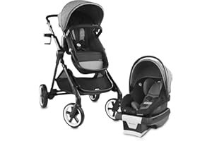 Evenflo 53112311 Gold Pivot Xpand Smart Modular Stroller and Car Seat Travel System with SensorSafe Technology and Large Cruiser Tires, Moonstone Gray