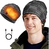 Peabownn Heated Beanie for Men Women - USB Heated Hat Warming for Cold Morning Winter No Power Included Not Rechargeable